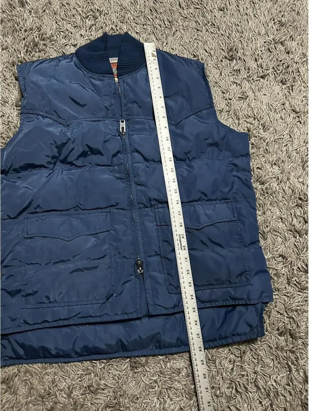 Vintage 80s Pioneer Wear Navy Blue Puffer Navy Vest Size M/L